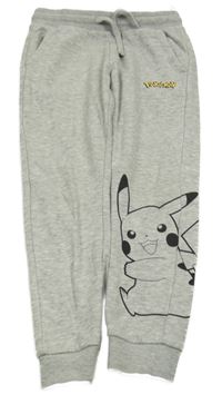 Šedé melírované tepláky Pikachu