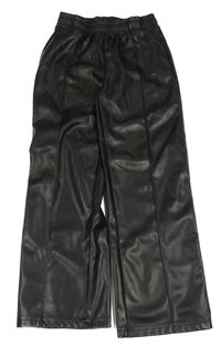 Čierne koženkové nohavice s pukmi Y.F.K.