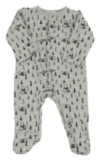 Šedý vzroovaný overal s medvídkem Pú Disney