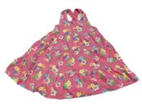 Ružové bavlnené kvetované voľné é šaty Mothercare