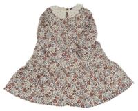 Smotanové plátenné kvetované podšité šaty Sergent Major