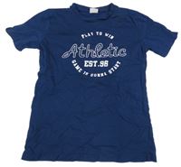 Tmavomodré tričko s nápisom LC Waikiki