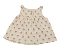 Biele kvietkovane bavlnené šaty C&A