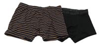 2x Tmavomodré pruhované + čierne boxerky