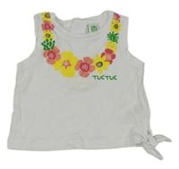 Biely top s kvietkami a zavazováním Tuc tuc