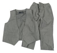 2set - Sivá spoločenská vesta + spoločenské nohavice Next