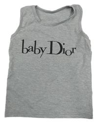 Sivé melírované tielko s logom Dior
