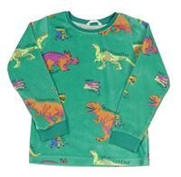 Zelená plyšová mikina s dinosaurami M&S