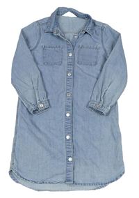Svetlomodré rifľové prepínaci košeľové šaty zn. H&M