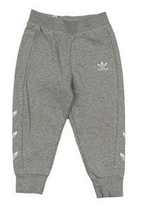 Šedé melírované tepláky s logy Adidas