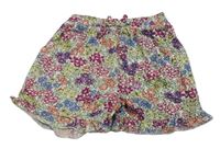 Smetanovo-barevné květované kraťasy s volánky PRIMARK