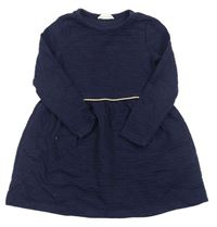 Tmavomodré vzorované šaty H&M