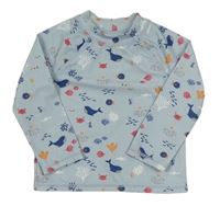 Světlemodrošedé UV tričko s mořskými živočichy H&M