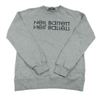 Šedá melírovaná mikina s logem NeiL BarreTT KiDS
