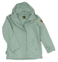 Mentolovošedá šušťáková funkčná jarná bunda s kapucňou gelert