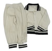 2Set - Bielo-čierny rebrovaný úpletový prepínaci svetr + nohavice SHEIN