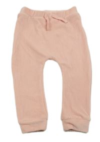 Svetloružové rebrované plyšové turecké tepláky little nutmeg