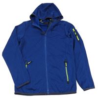 Safírová melírovaná pletená funkční propínací mikina s kapucí CMP