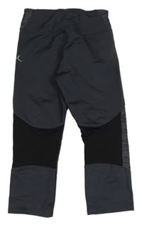 Tmavošedo-čierne melírované capri športové legíny