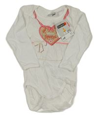 Nové - bílé body s tištěným srdíčkovým přívěškem Ergee