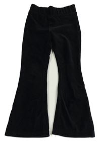 Černé žebrované flare sametové kalhoty KIDS
