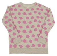 Světlebéžová melírovaná mikina s jablíčky GAP