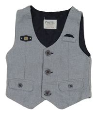 Mordo-bílá vzorovaná slavnostní vesta KTS