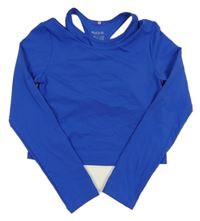 Zafírové športové crop tričko so všitým crop topem H&M