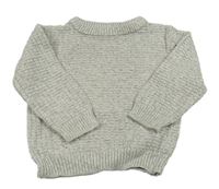 Sivo-biely melírovaný rebrovaný sveter Next