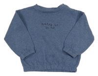 Modrá melírovaná mikina s nápismi F&F