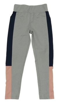 Světlešedo/šedo-tmavomodré melírované sportovní legíny Vertbaudet