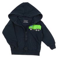 Tmavomodrá prepínaci oversize mikina s nákladním autom a kapucňou PRIMARK