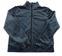 Tmavomodrá plyšová prepínaci mikina ONLY