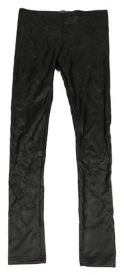 Čierne koženkové legíny FLUID