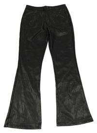 Nové - čierne flare koženkové nohavice St. Bernard