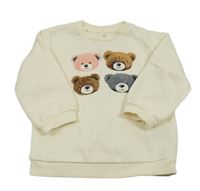 Smotanová mikina s medvedíkmi H&M