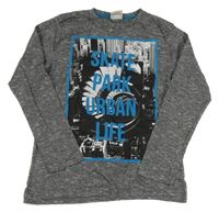 Antracitové tričko s potlačou YIGGA