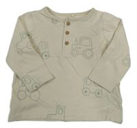 Smetanové triko s traktory Next