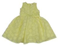 Světležluto-žluté puntíkaté šaty s mašlí JASPER CONRAN