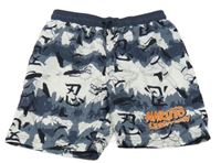 Bielo-tmavošedo/tmavošedé plážové kraťasy s NARUTO PRIMARK