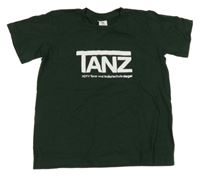 Tmavosmaragdové tričko s nápisom