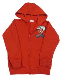 Červená propínací mikina se Spider-manem a kapucí PRIMARK