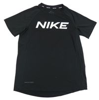 Černé funkční sportovní tričko s logem Nike