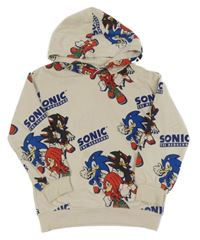 Smetanová mikina se Sonicem a kapucí H&M