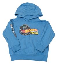 Modrá oversize mikina s monster truckem - Hot Wheels a kapucňou PEPCO