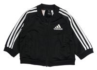 Černo-bílá propínací sportovní mikina Adidas