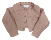 Starorůžové propínací svetrové bolérko s golierikom PRIMARK