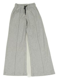 Světlešedé melírované wide leg tepláky 