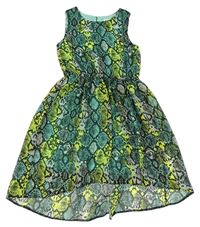 Zelené vzorované šifónové šaty Bluezoo