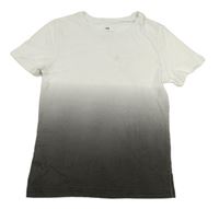 Bílo-šedé ombré tričko H&M